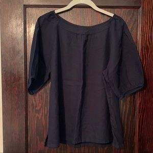 LOFT linen blend puff sleeve top